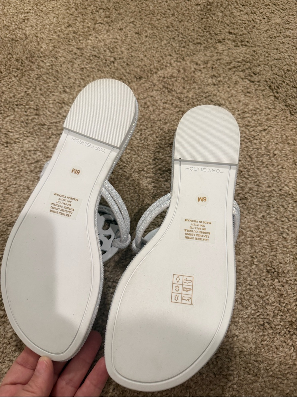 White Embellished Women's Thong Sandals - Picture 3 of 3